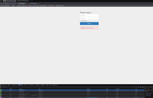 Website login page