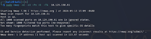 Initial Nmap scan results
